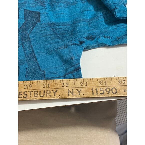 Retrofit Men's XXL Blue Graphic S/S Sleeve Shirt Gothic Y2K MMA - Picture 3 of 9